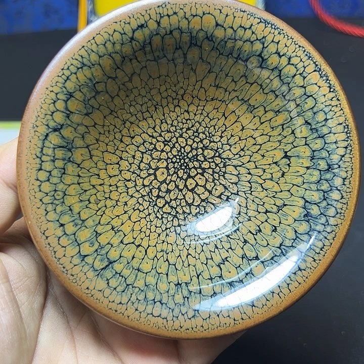 绿***块茶盏绿色鹧鸪斑建盏