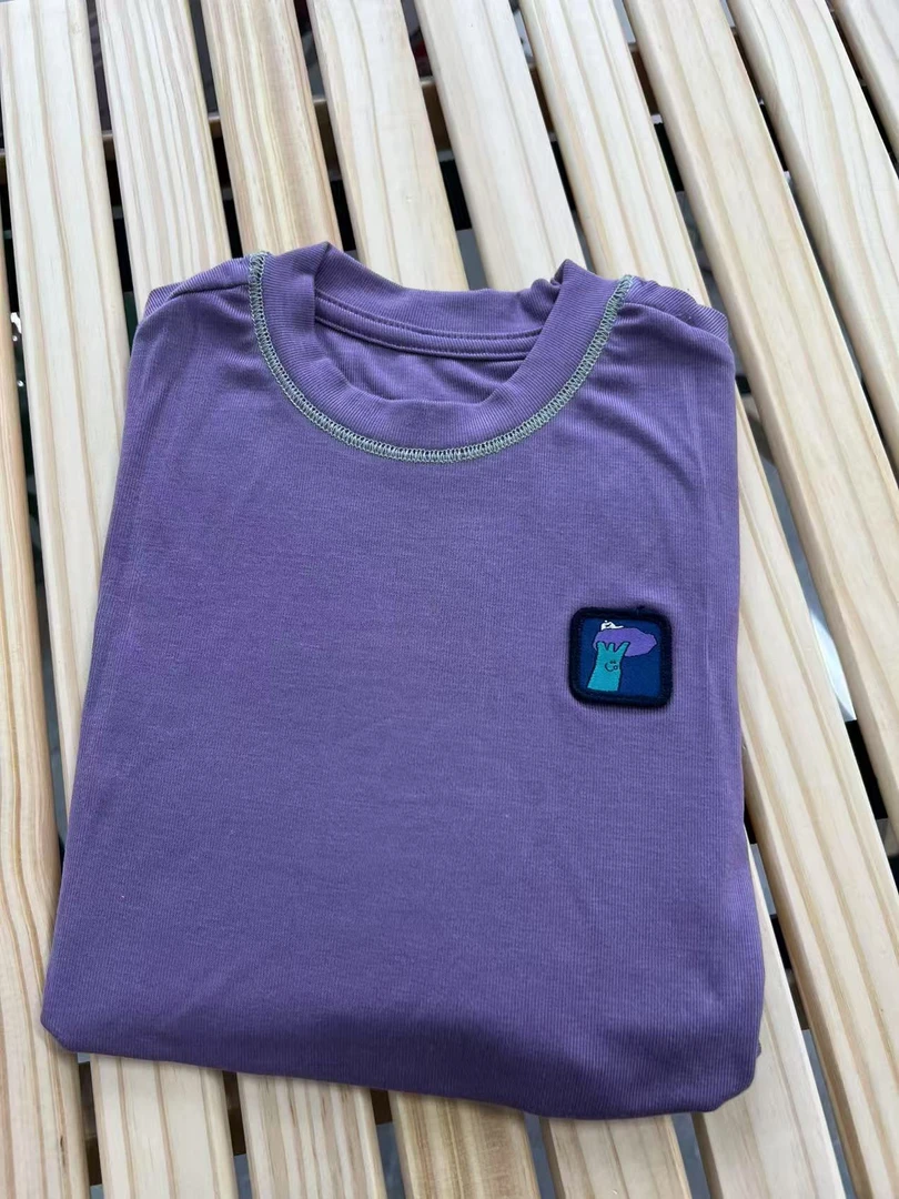 909款儿童长袖纯色一颗小森林T恤