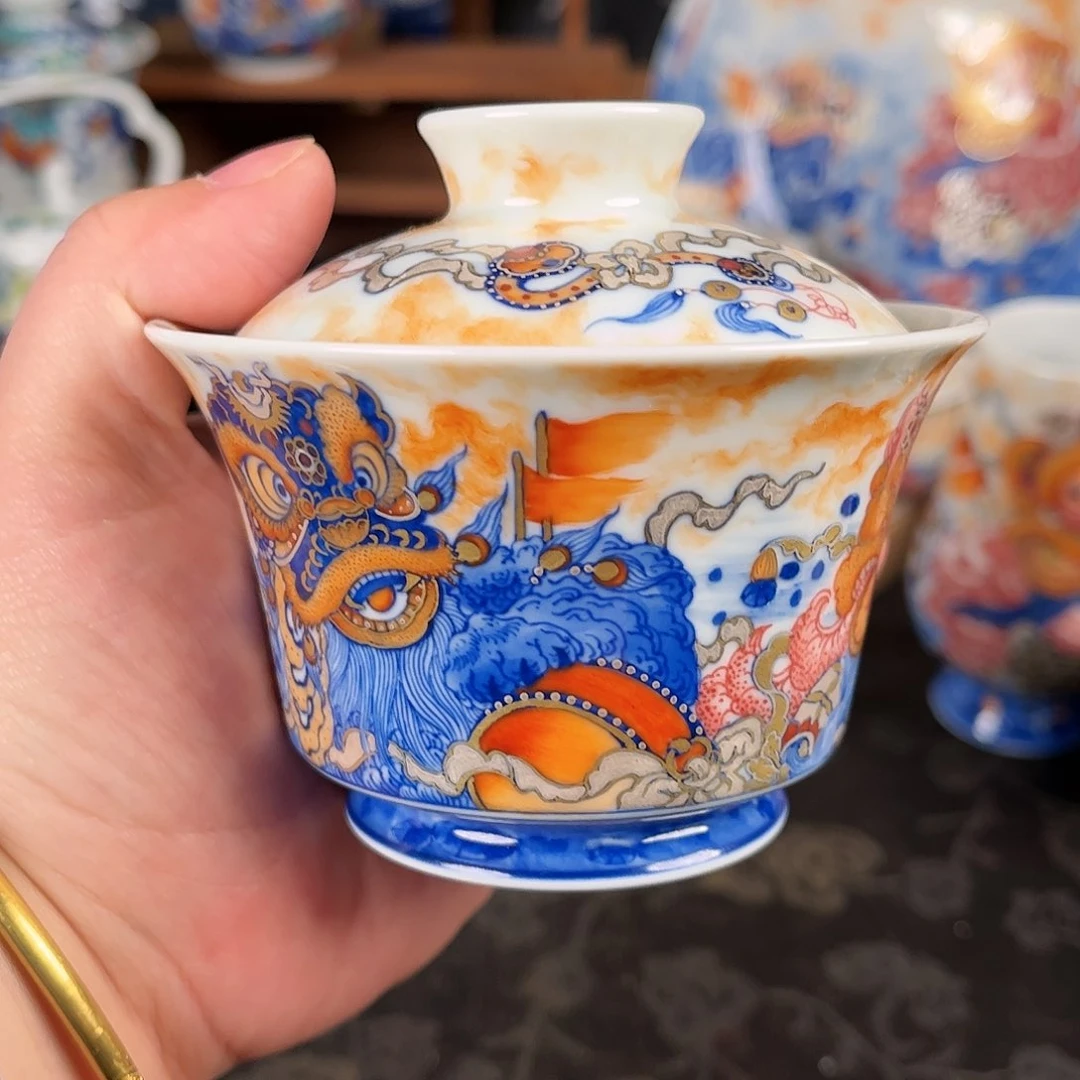 牛***_微瑕盖碗醒狮盖碗