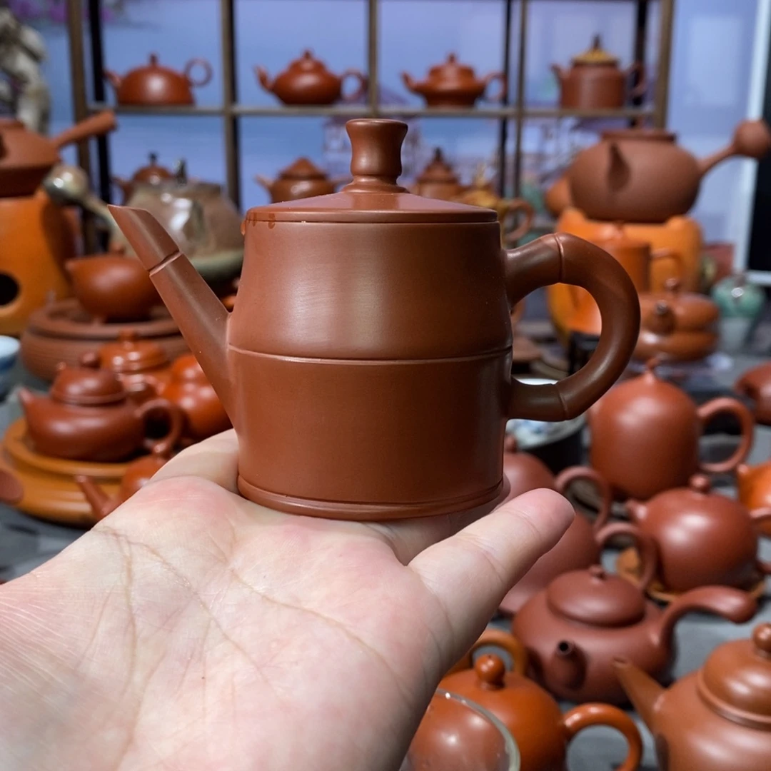 紫砂茶壶章淑煌朱泥竹韵壶90cc