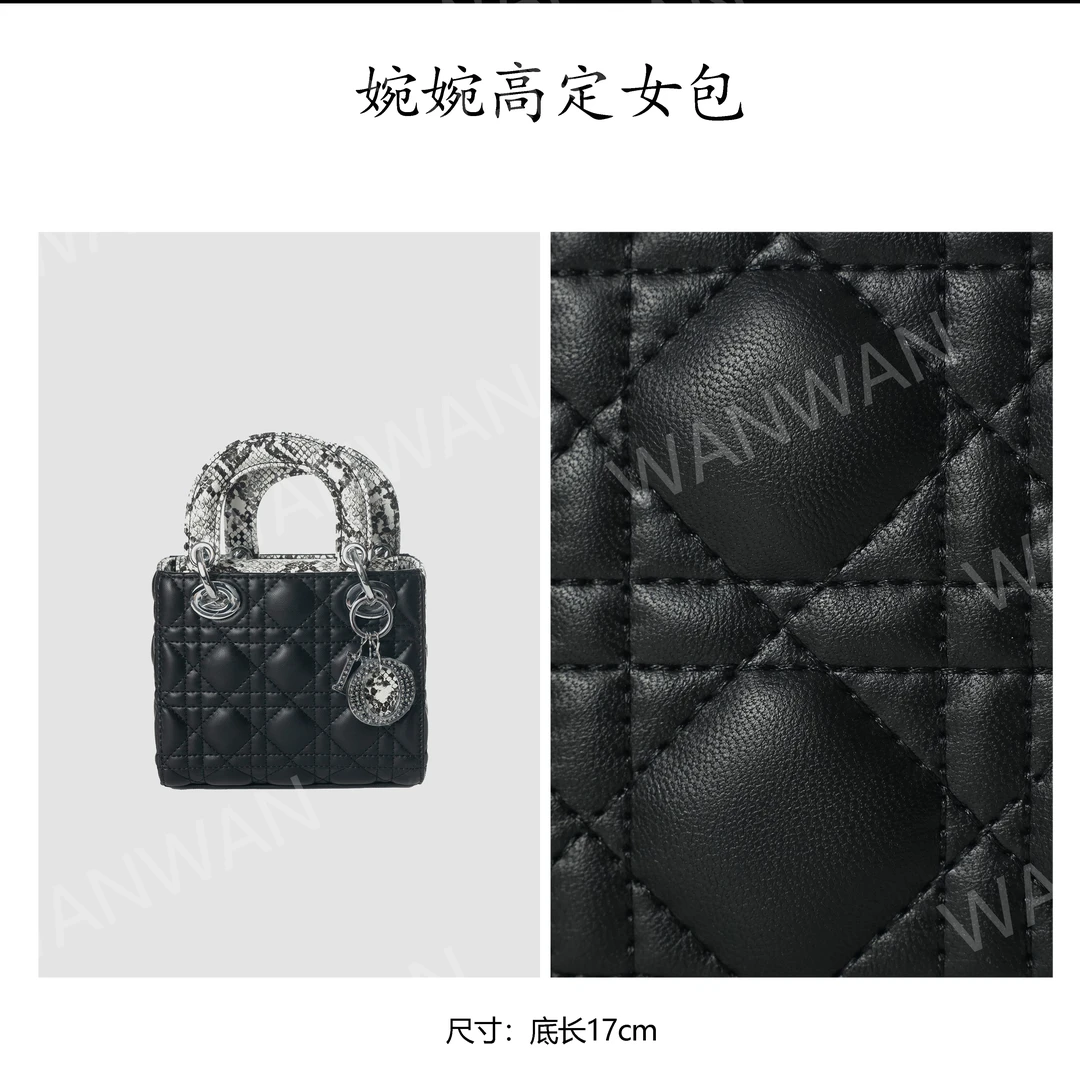 斜挎包公主风卡位韩版甜美风菱格百搭女士银色纹BV67180-黑色