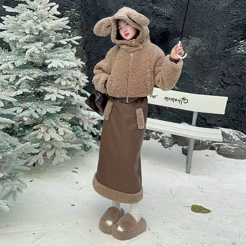 503047  韩版休闲时尚百搭舒适儿童可爱毛毛外套