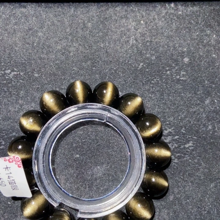 黑曜岩手串未镶嵌庄*達