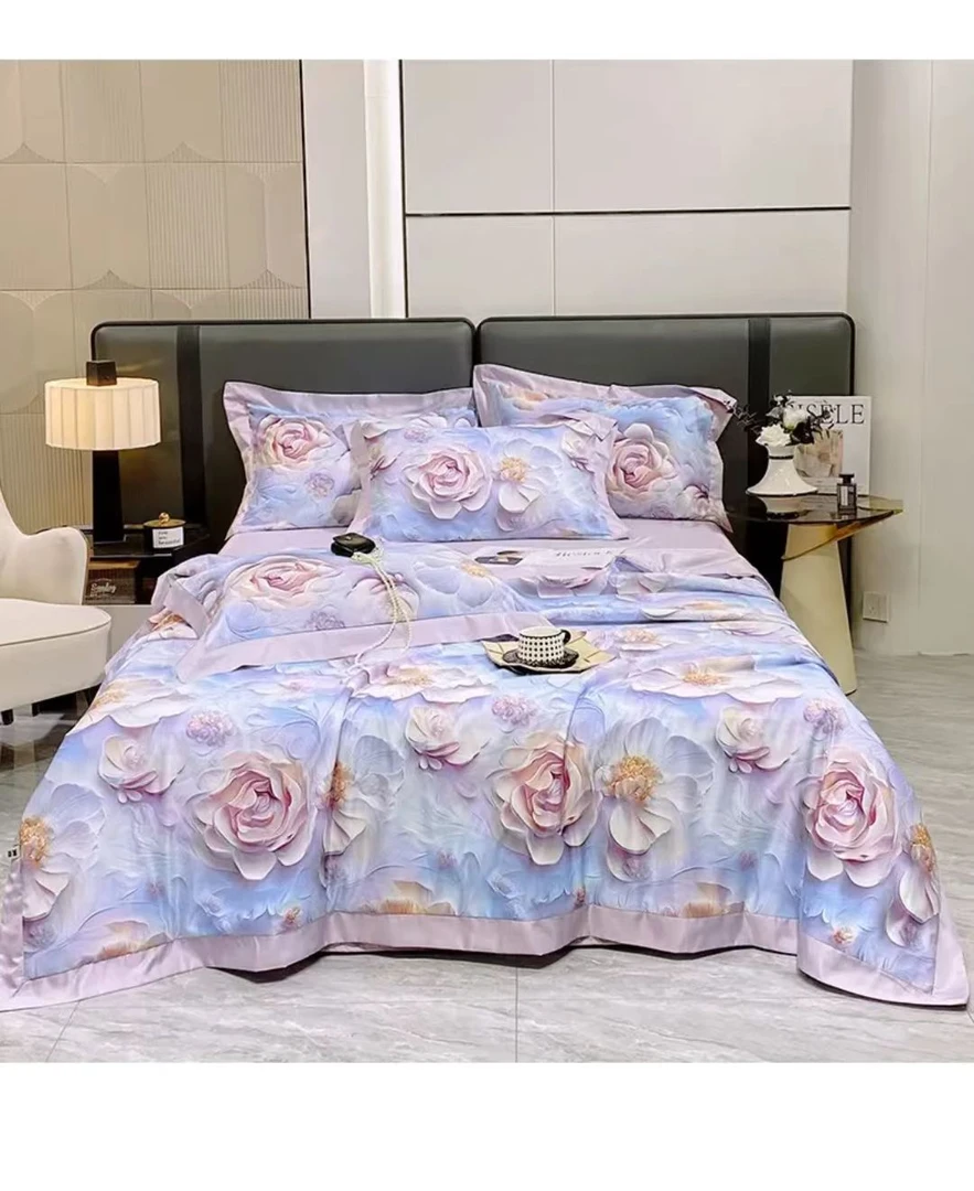 【孟】轻奢舒适凉爽舒适柔软印花凉感夏凉被【颜色随机】