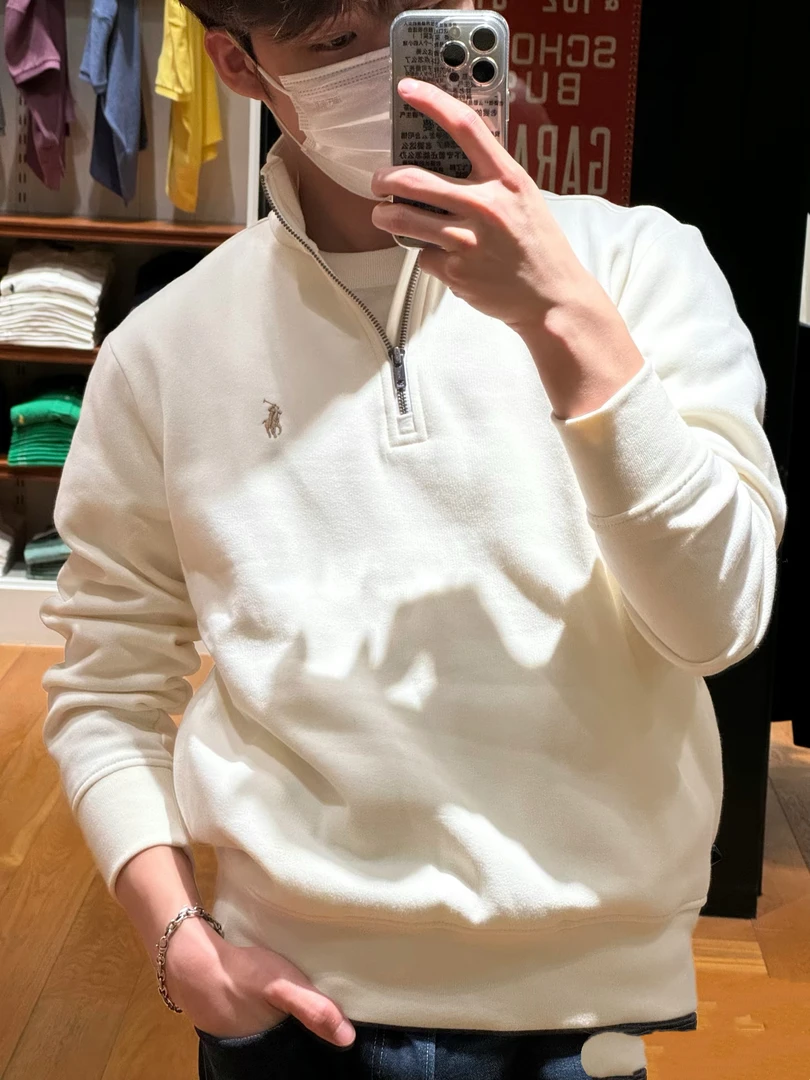 小马刺绣 半开胸拉链卫衣男女休闲运动上衣