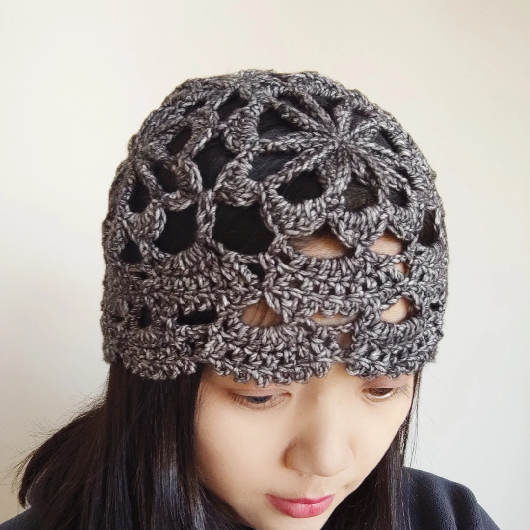 风车花镂空帽钩针编织材料包（不是织好的帽子，含教程含工具）