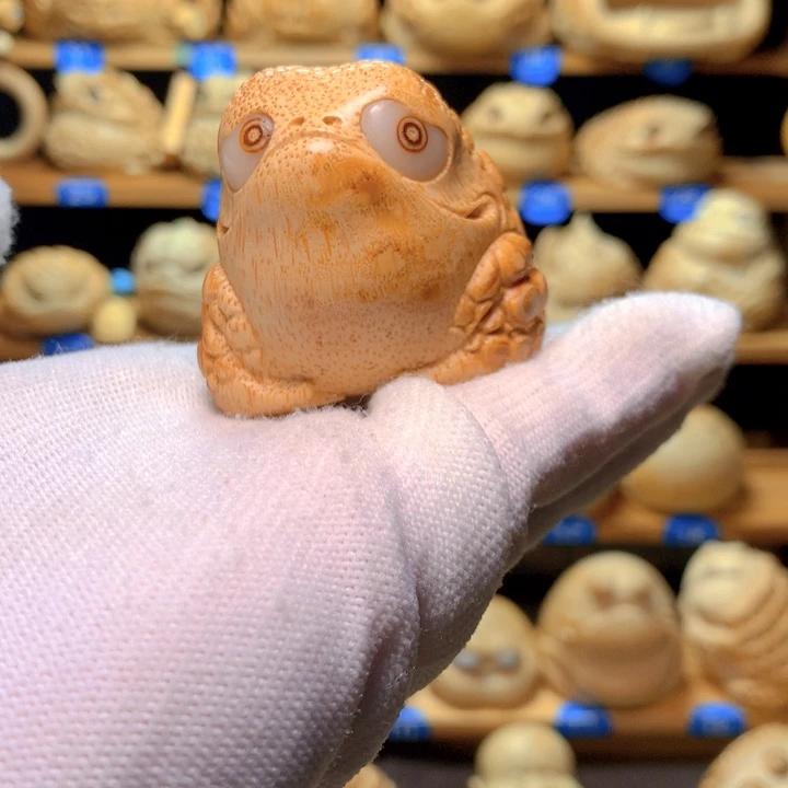 竹?*?竹根雕精工傲娇款金蟾手把件