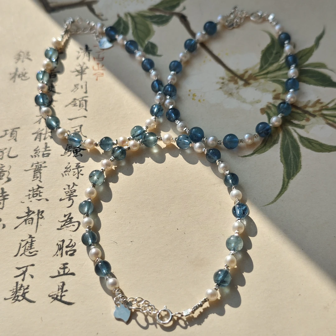 【书记甄选】原创海蓝宝碎银单圈手链 多样性发一件 约3mm MT4331