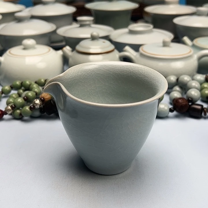 杯仿古月白釉公道杯原矿原釉原产地