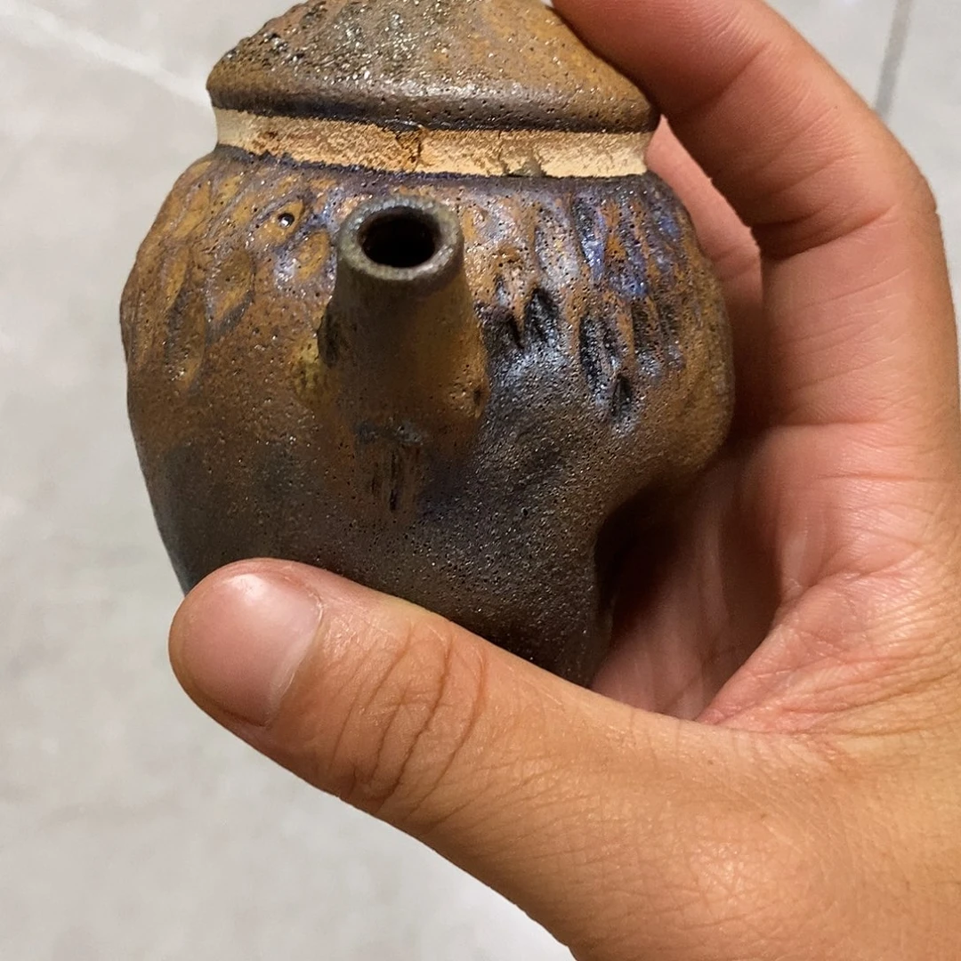 杯j*建水紫陶柴烧茶器摆件