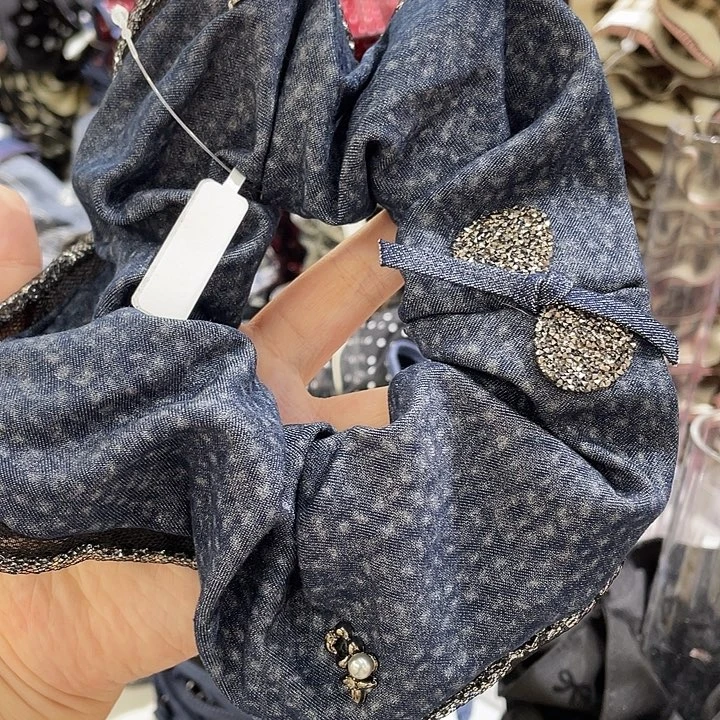铁合金皮质发圈蓝色
