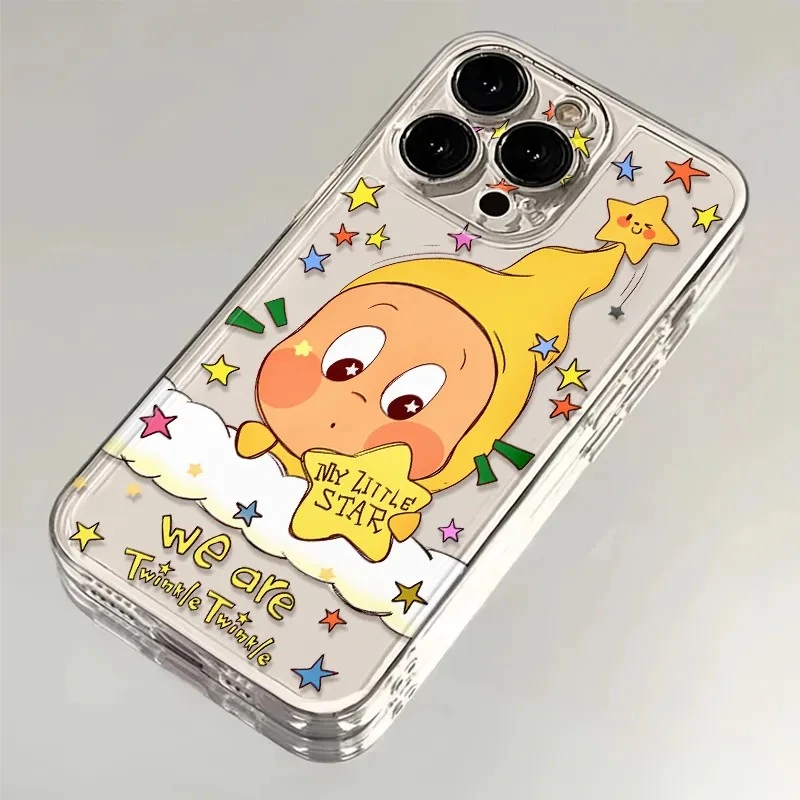 泡澡星星人适用iphone17promax16手机壳15苹果13透明12华为vivo小