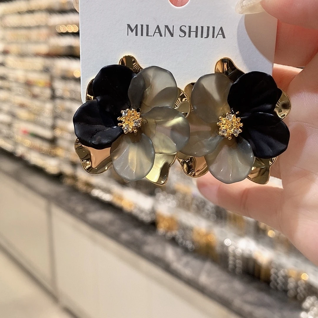 铜合金925银黑色双层花