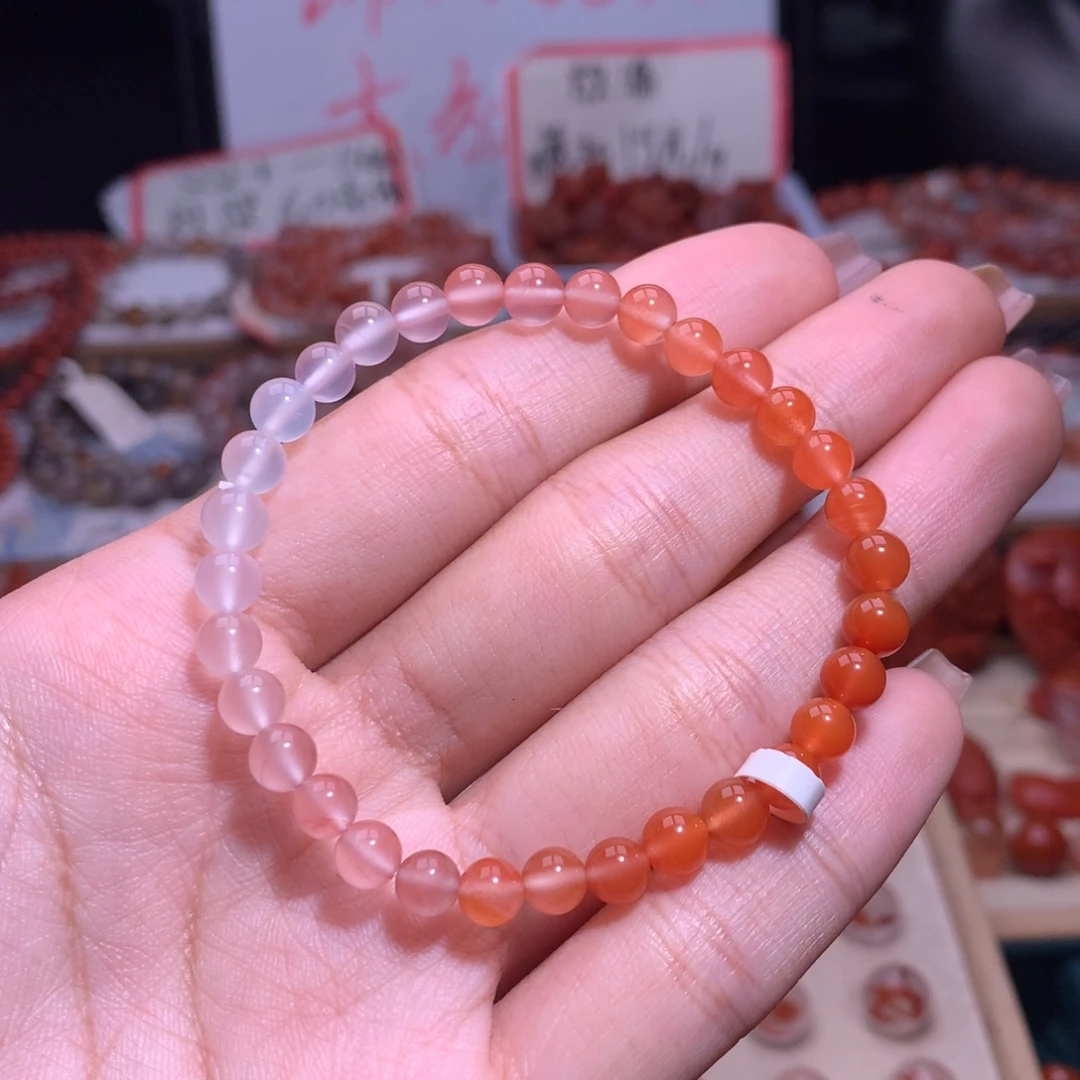 南红玛瑙合金珠宝半成品渐变