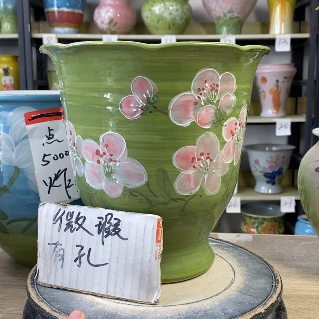 景德镇手工手绘陶瓷花盆