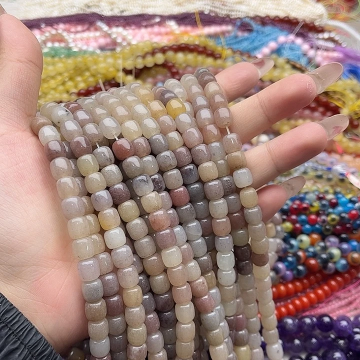 玛瑙/玉髓珠宝半成品未镶嵌一条8mm左右紫罗兰几颗有瑕