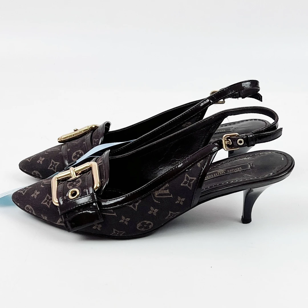 95新 LouisVuitton/路易威登 34.5码 老花小猫跟 lm3234