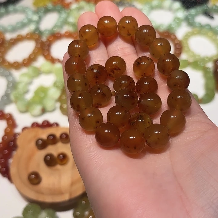 我***！蛇纹石玉未镶嵌手串