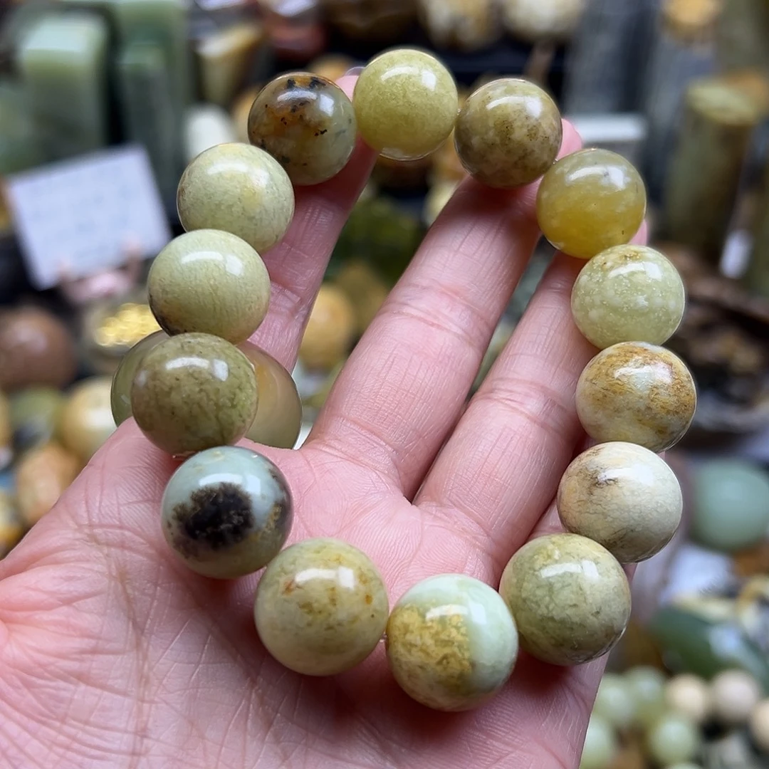 岫玉未镶嵌颈饰辽阳料卡15.7