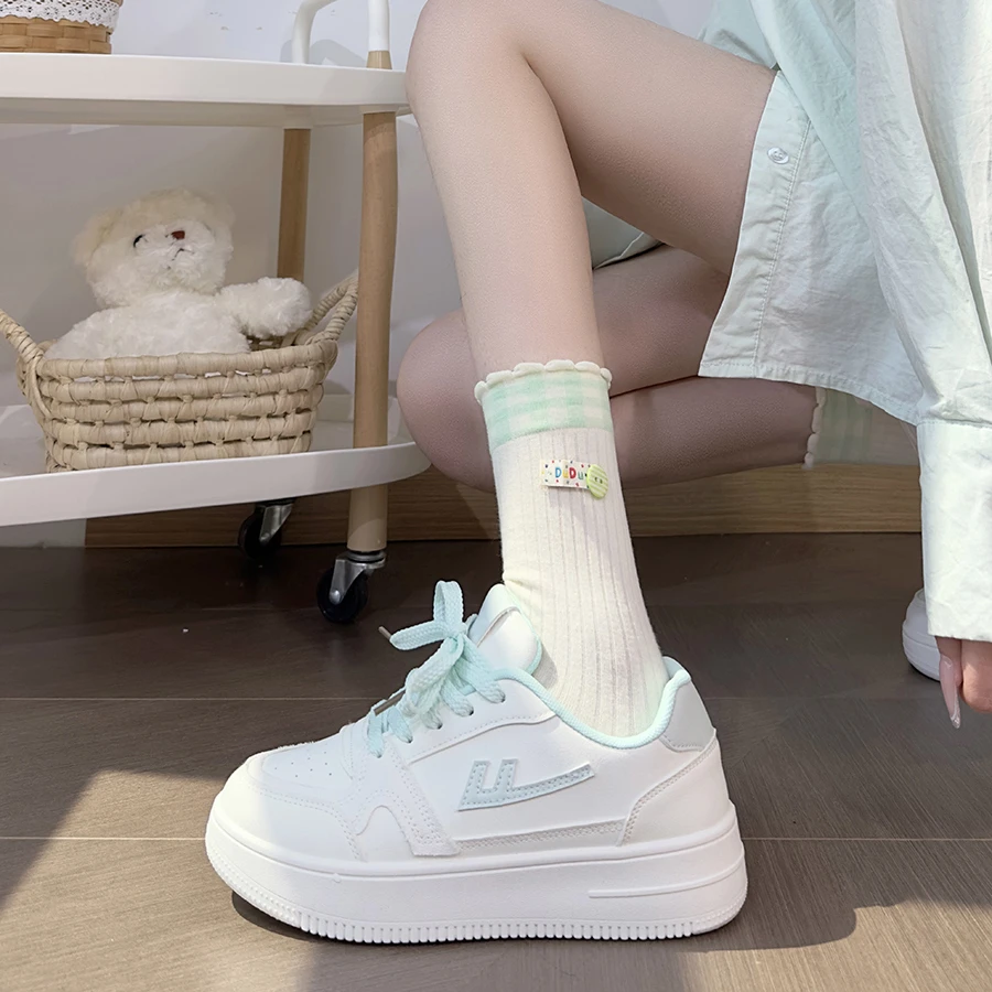 回力薄荷绿板鞋女2025新款百搭休闲鞋子透气厚底配裙子穿小白鞋女