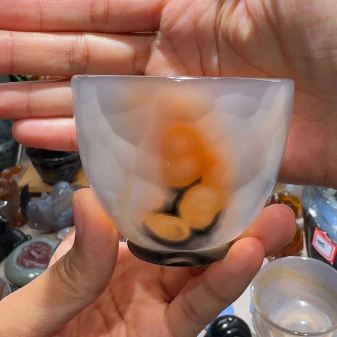 玛瑙/玉髓玛瑙茶杯未镶嵌用****5