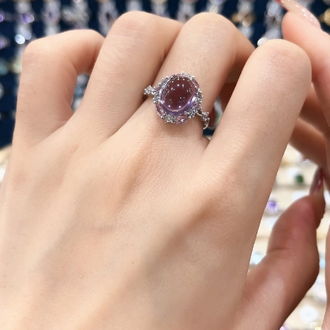紫晶女款银S925镶嵌戒指
