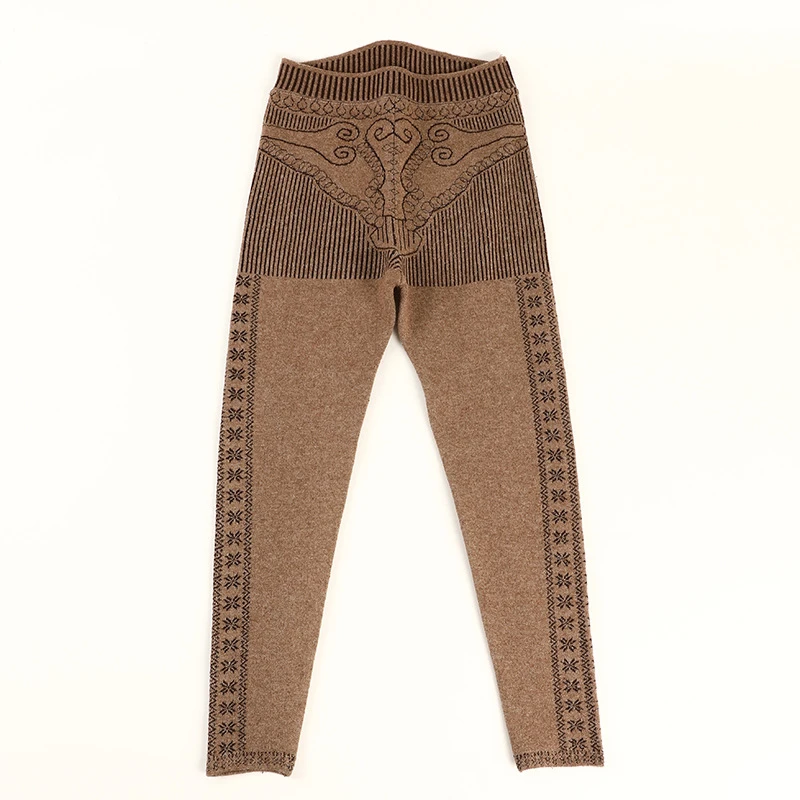 【新疆西藏包邮】女款保暖裤高腰祥云八角花无痕线裤可外穿加绒加厚