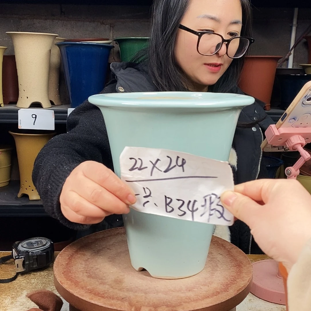 紫砂一只花盆货号B34