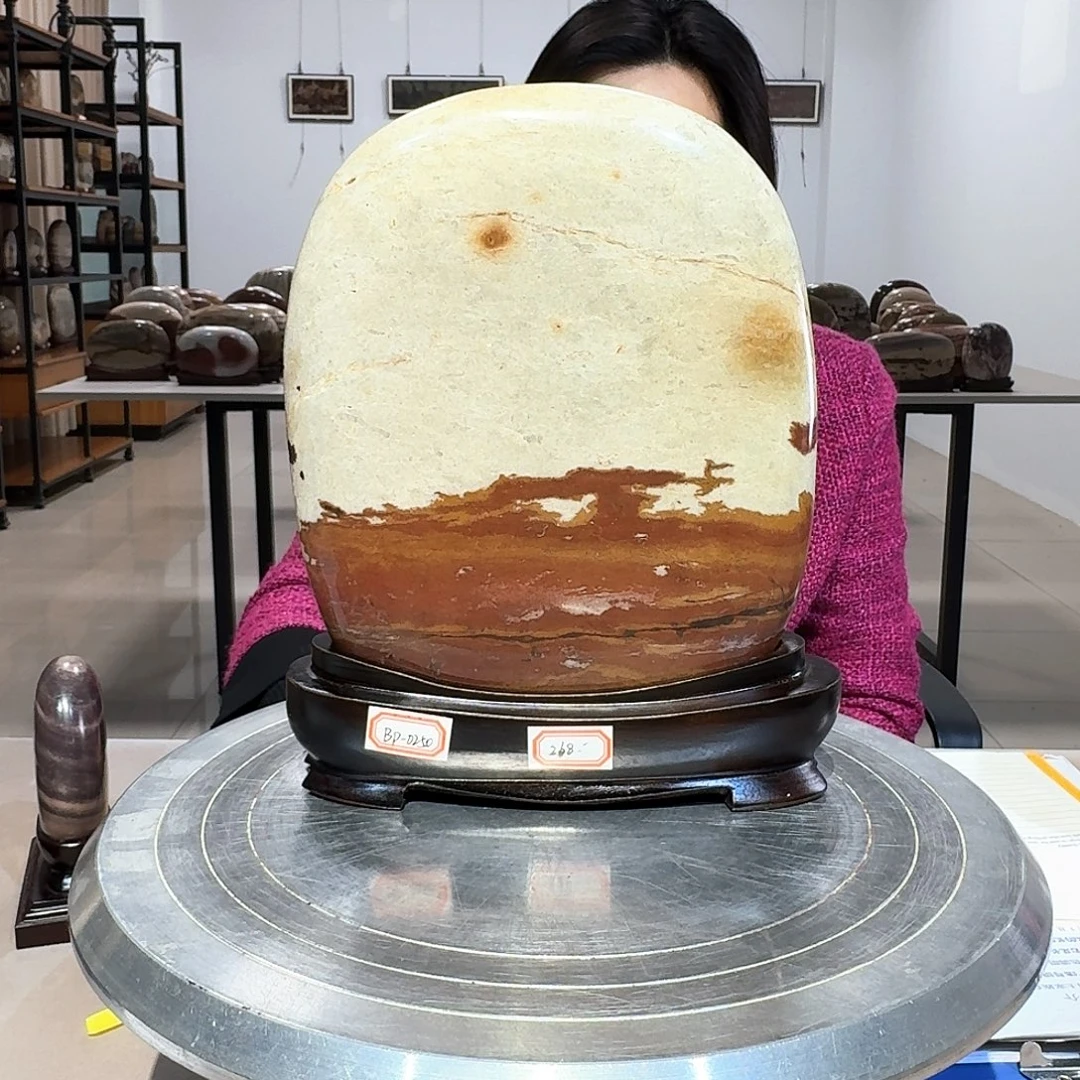 19×23×3 长江画面石摆件