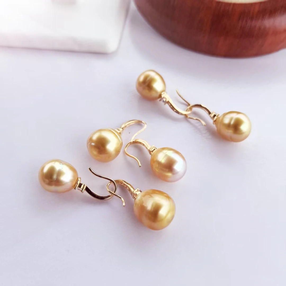 南洋金珠耳钩9-12mm（诗冉） S925银 E94 （多样性发一）