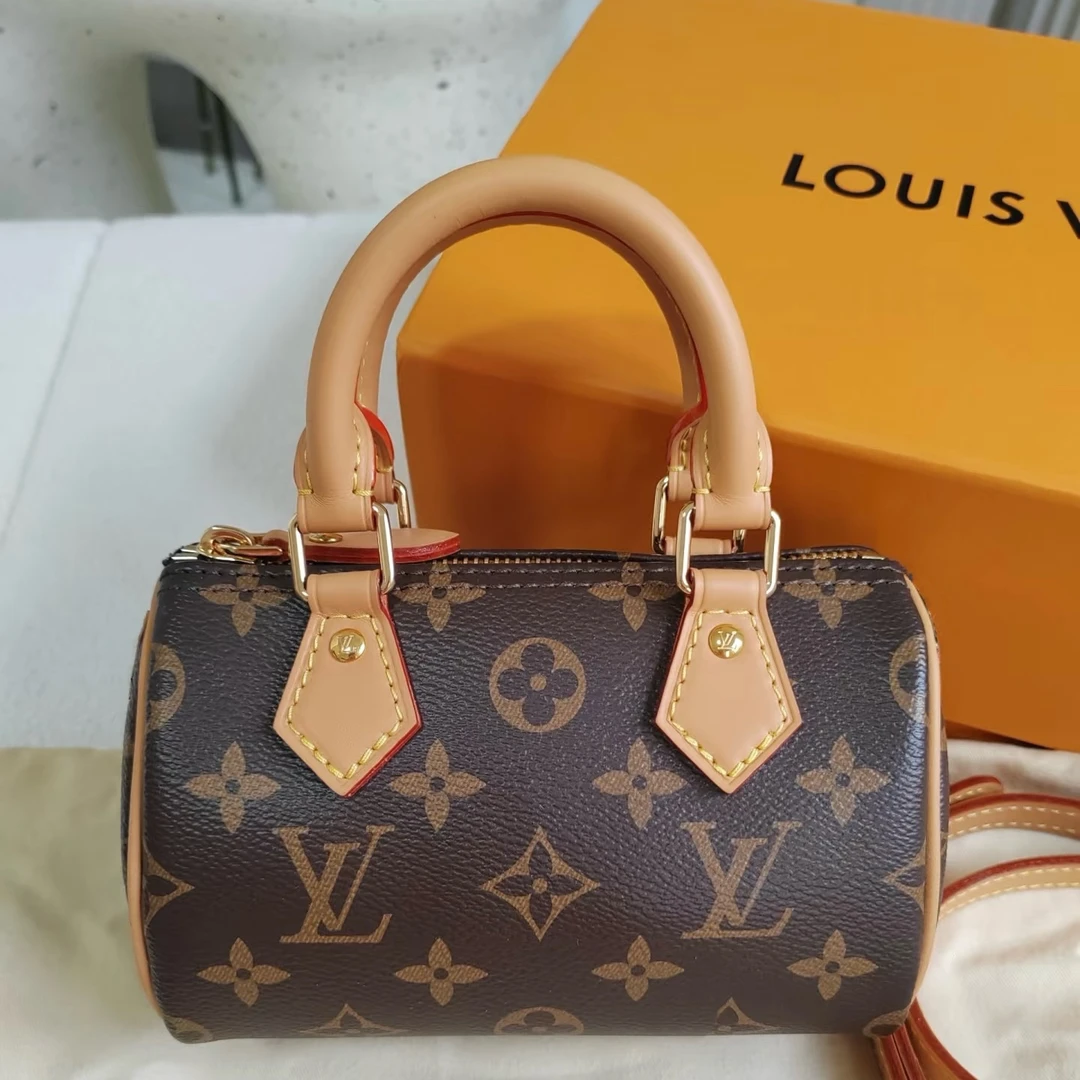 修复品经典老花speedy mini 单肩手提包xx