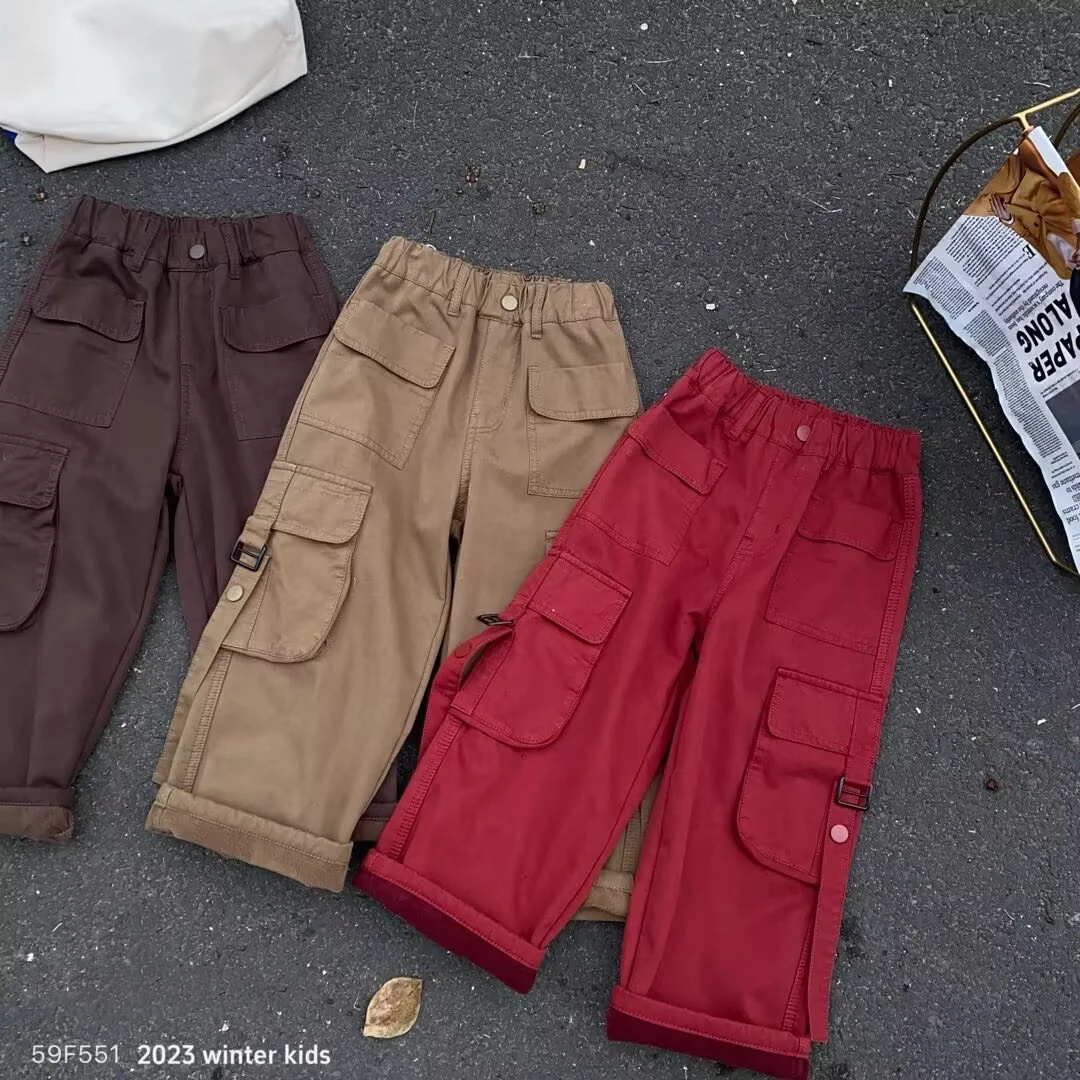 59551高端童装时尚百搭休闲加绒休闲裤B2-1-3儿童女童男童