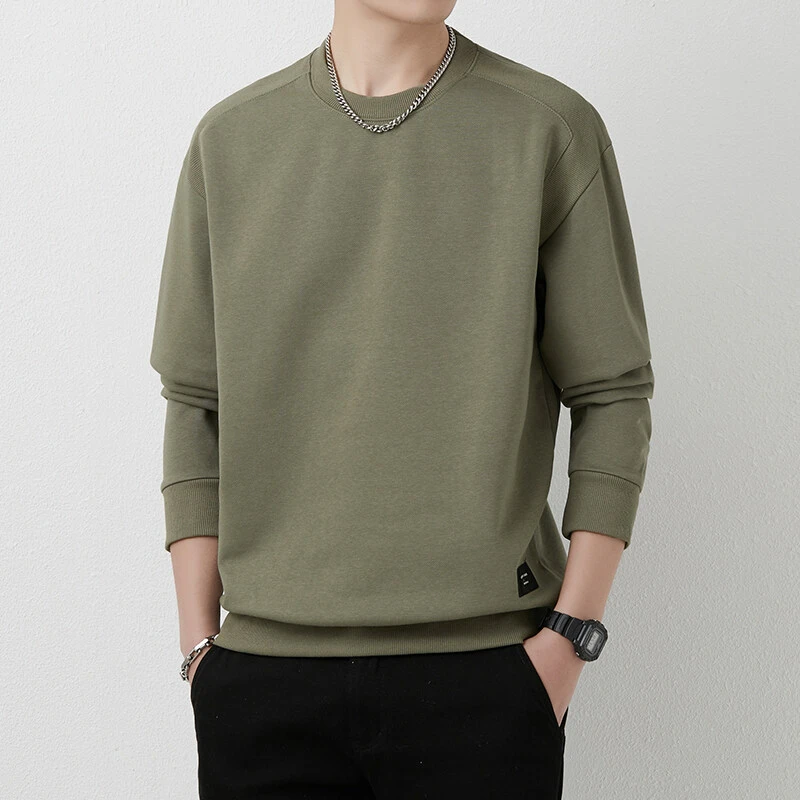 卫衣上衣男士长袖休闲宽松圆领打底衫运动百搭春秋季春季潮流纯色