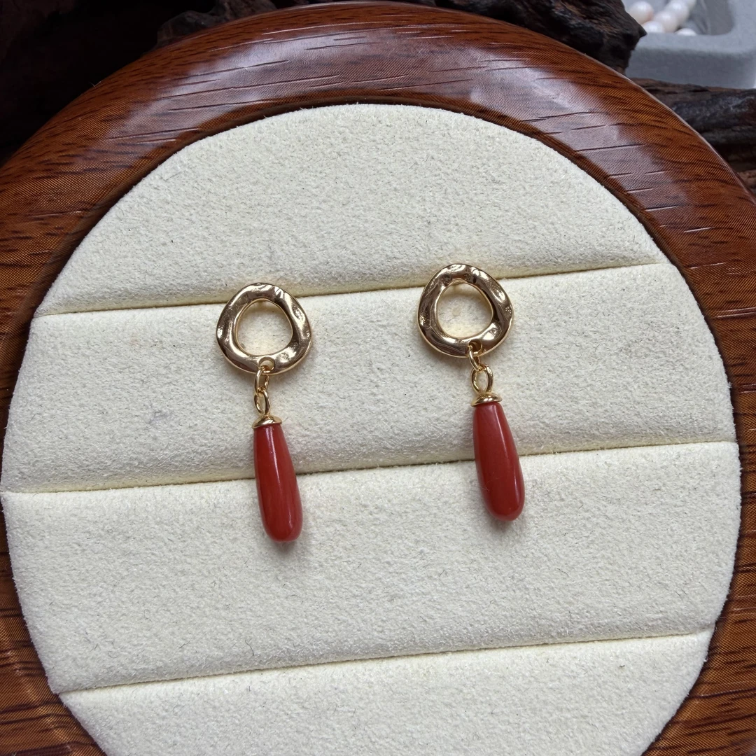 科西卡珊瑚耳坠（一对）-23002