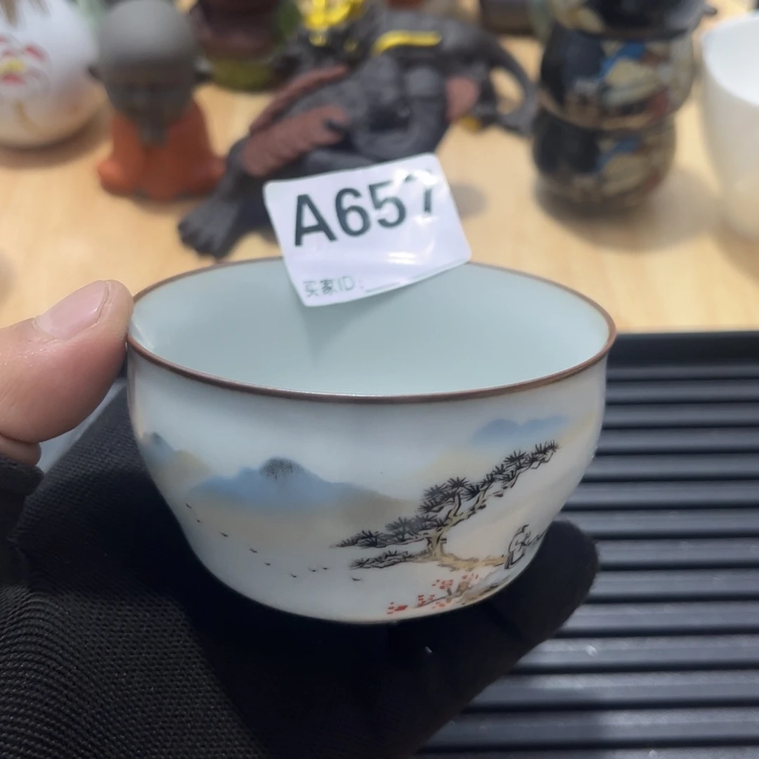 姥***戏瓷片茶摆件工艺品摆件666