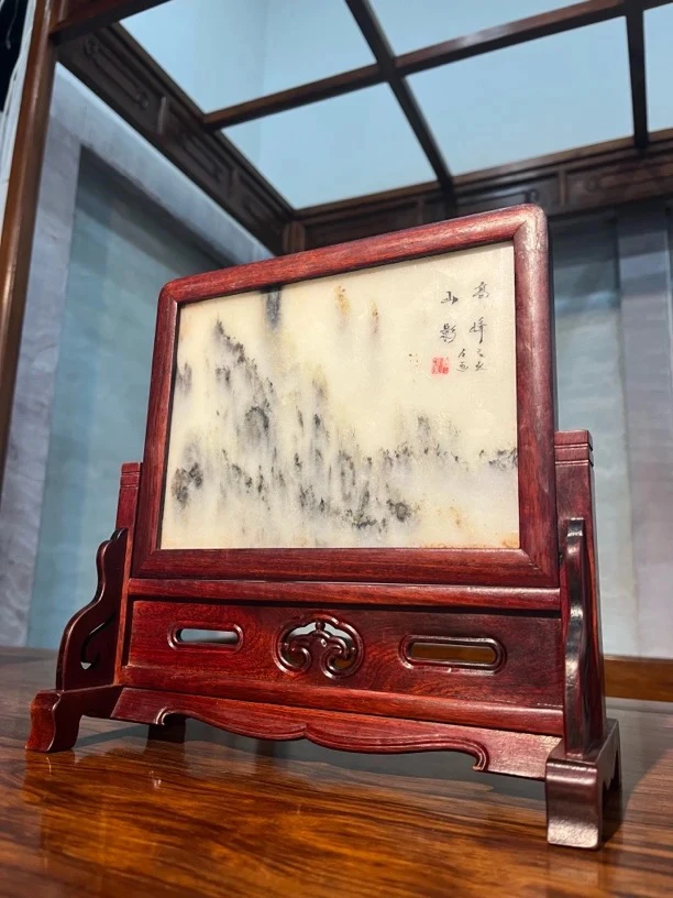 手工艺非遗 横屏 云石插屏 屏风摆件（多样性发其一）