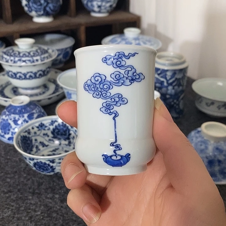 瓷【至坤承器】祥云闻香杯
