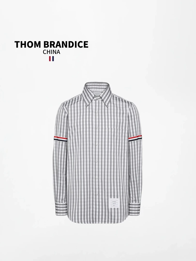 TB【官方正品】THOMBRANDICE汤姆布郎纯棉竖条纹衬衣男士衬衫外套
