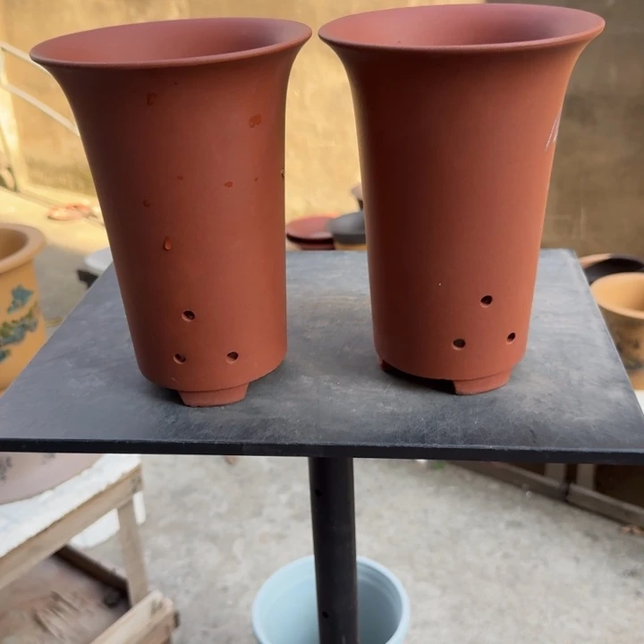 紫砂花盆 高度21口径15俩只