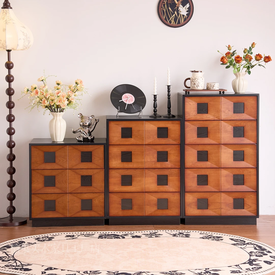 光阴柜全实木斗柜客厅边柜家用收纳柜卧室抽屉柜简约现代储物柜