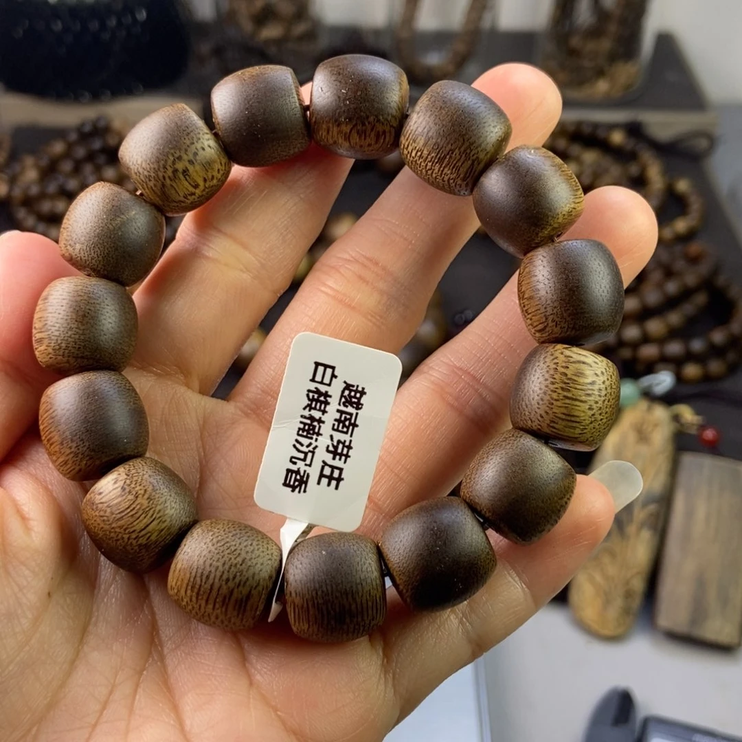 沉香手串舟越南芽庄白