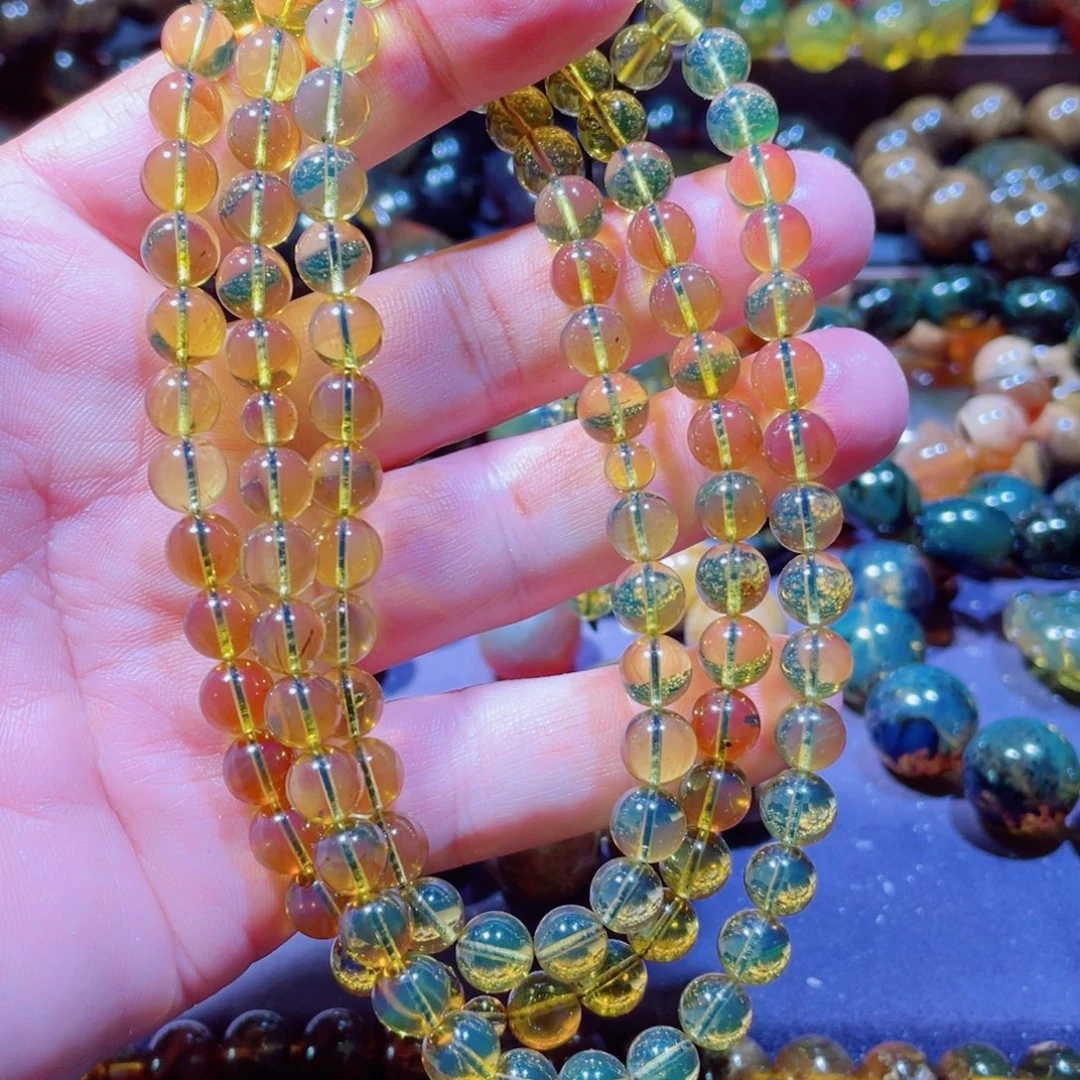 琥珀未镶嵌手链天然