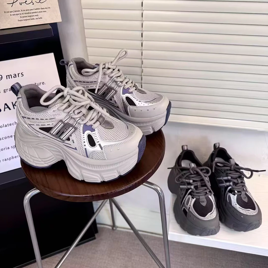 轻便老爹鞋2025春季新款松糕厚底时尚小个子休闲女鞋9911