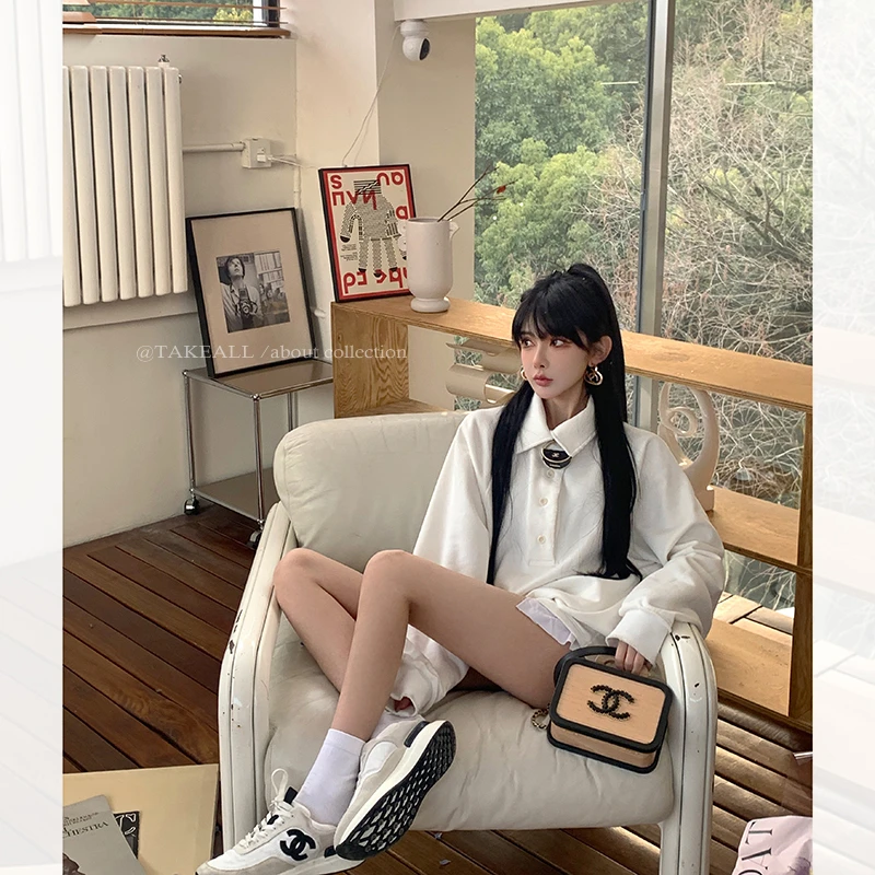 【特价】少女时装感 荃棉针织卫衣料 显瘦卫衣短裤短裙套装RD231029