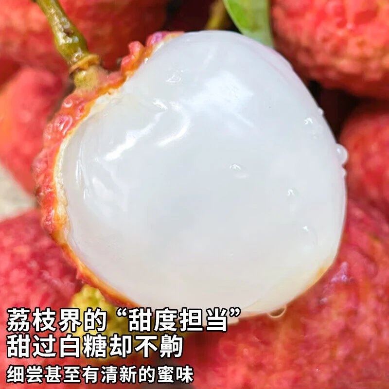 【现货现发】广东茂名白糖罂荔枝纯甜无酸无涩齁甜2.5斤净重
