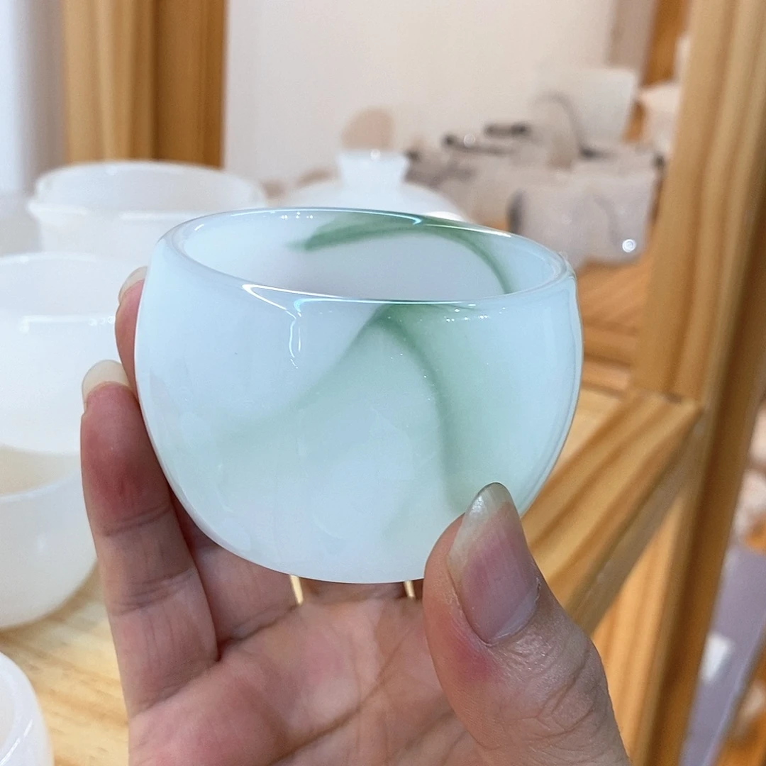 琉璃手工艺品漂绿客杯