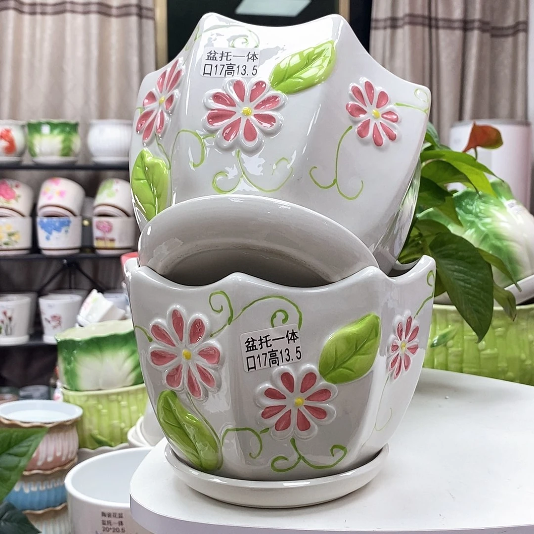 陶瓷@陶瓷花盆@@八角花盆