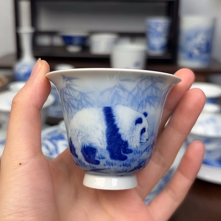 杯子手工手绘熊猫杯子