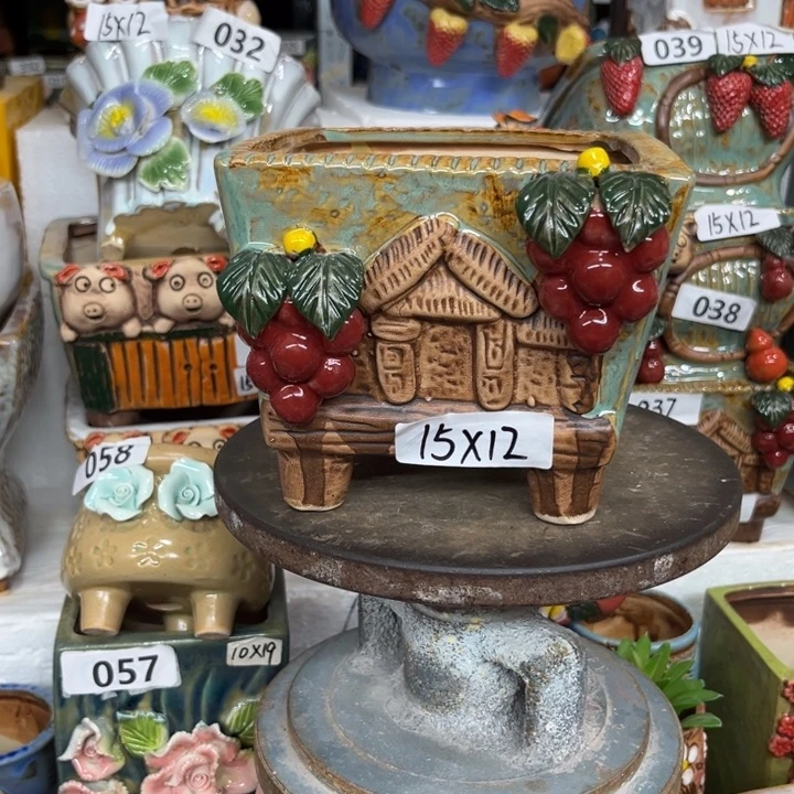 紫砂花盆粗陶材质多肉花盆