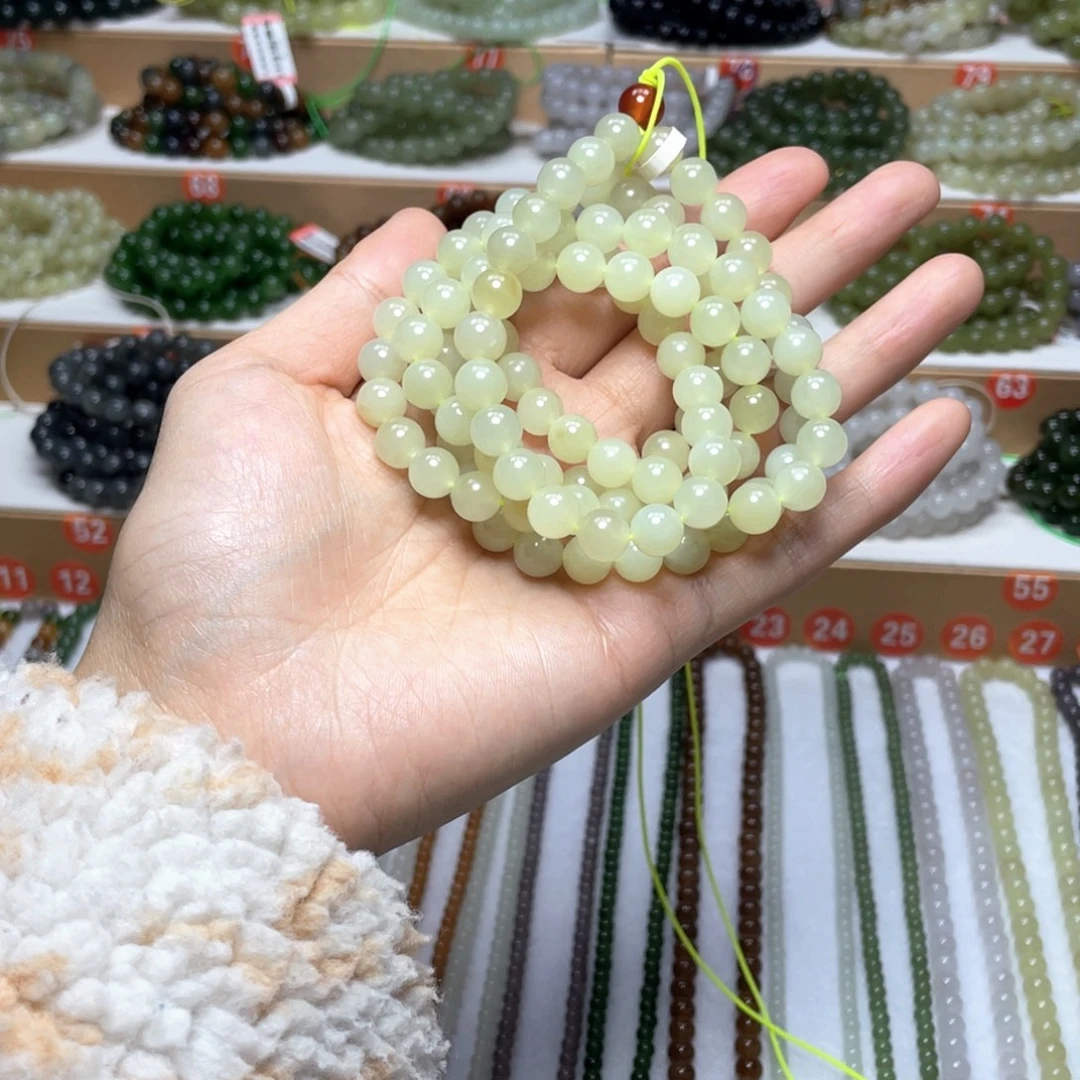 和田玉未镶嵌颈饰8mm